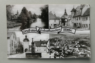 AK Gruss aus Leutershausen / 1964 / Mehrbildkarte / Altmühl Partie / Am Markt / Am unteren Tor / Zigarrenhaus